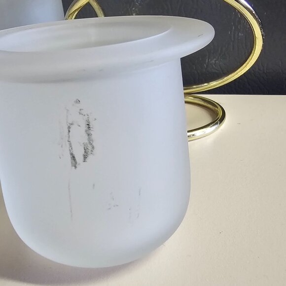 PartyLite Gemini Votive Candle Holder 3.5" gold holders frosted glass glam gold - Picture 6 of 14